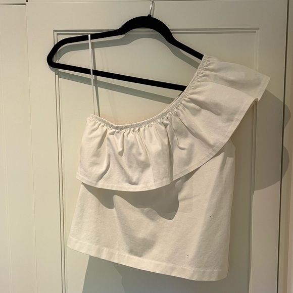White Jcrew off the shoulder tank - Picture 3 of 3